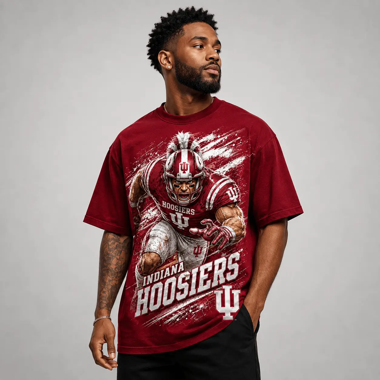 Indiana Hoosiers | Premium NCAA Fierce Mascot Team Pride T-Shirt TD - Image 3