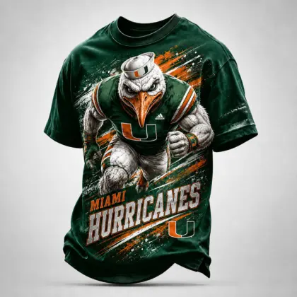 Miami Hurricanes | Premium NCAA Fierce Mascot Team Pride T-Shirt TD