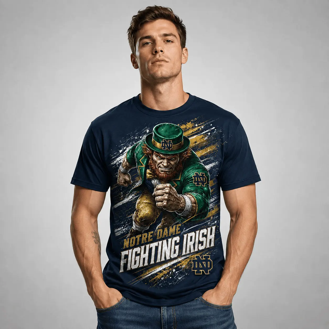 Notre Dame Fighting Irish | Premium NCAA Fierce Mascot Team Pride T-Shirt TD - Image 2