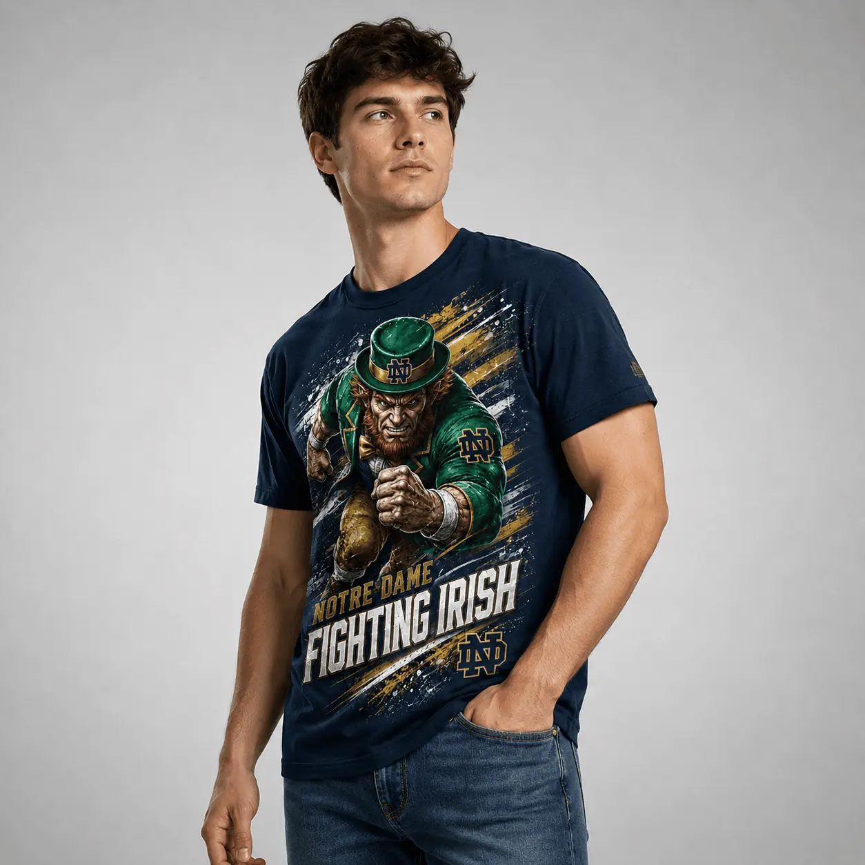 Notre Dame Fighting Irish | Premium NCAA Fierce Mascot Team Pride T-Shirt TD - Image 3