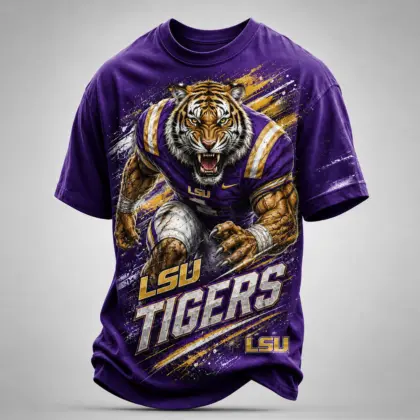 LSU Tigers | Premium NCAA Fierce Mascot Team Pride T-Shirt TD