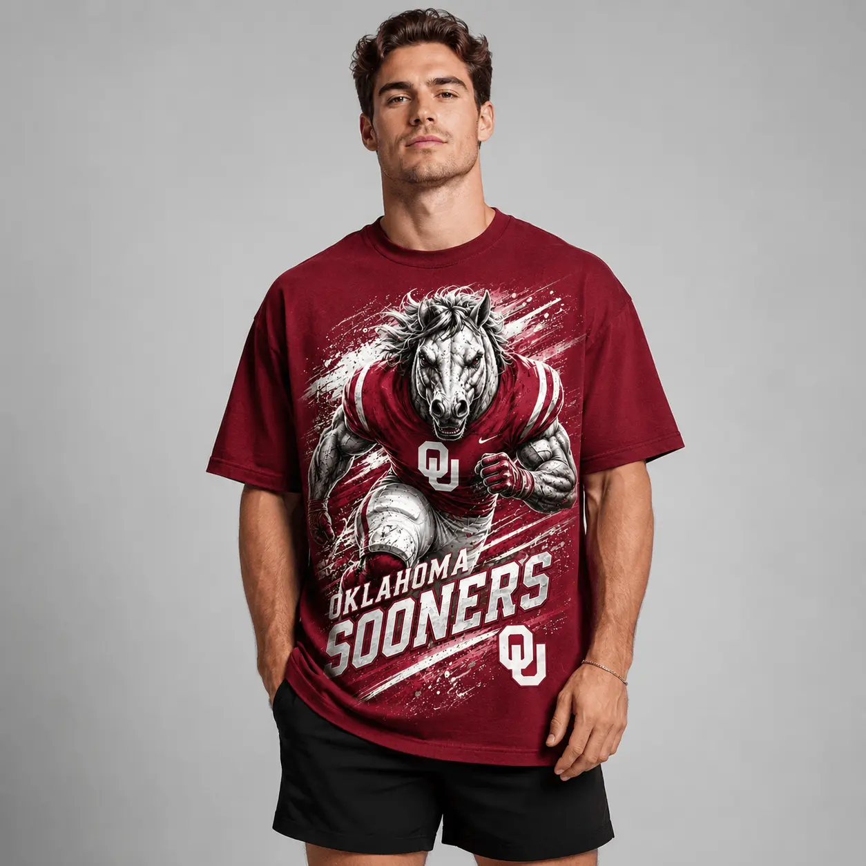 Oklahoma Sooners | Premium NCAA Fierce Mascot Team Pride T-Shirt TD - Image 2