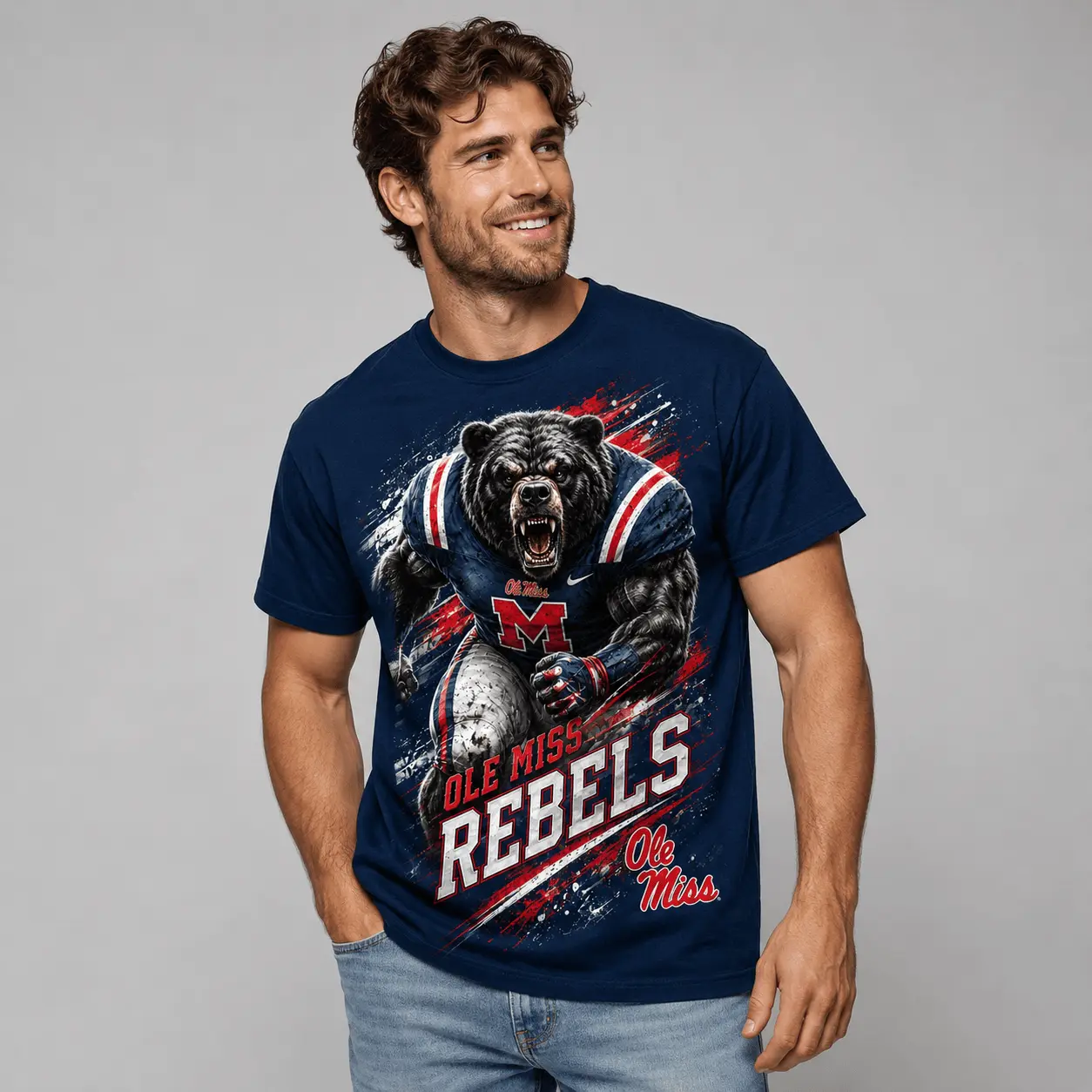 Ole Miss Rebels | Premium NCAA Fierce Mascot Team Pride T-Shirt TD - Image 3