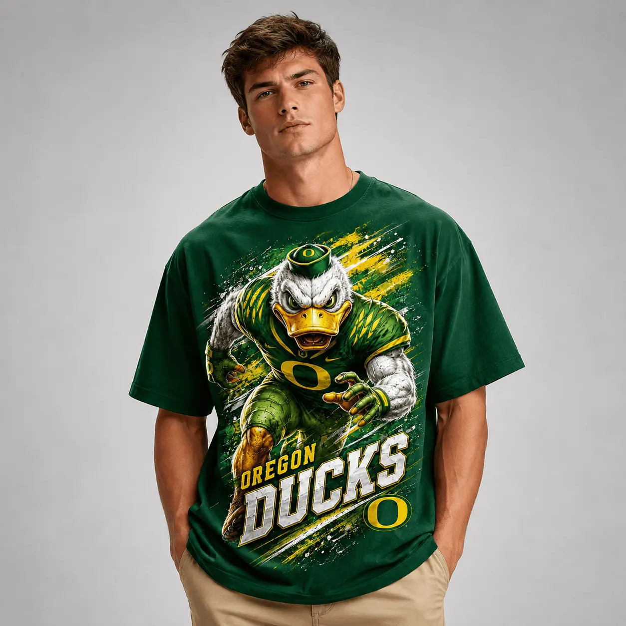 Oregon Ducks | Premium NCAA Fierce Mascot Team Pride T-Shirt TD - Image 2