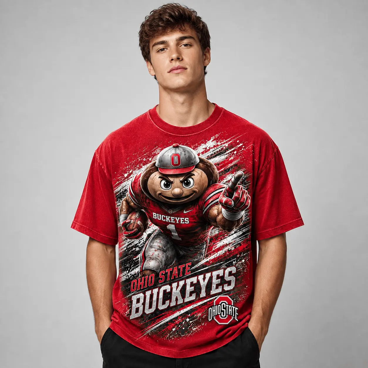 Ohio State Buckeyes | Premium NCAA Fierce Mascot Team Pride T-Shirt TD - Image 2