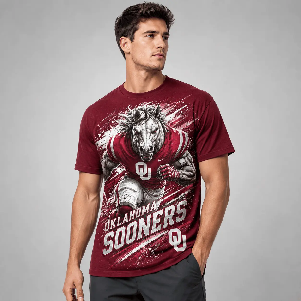Oklahoma Sooners | Premium NCAA Fierce Mascot Team Pride T-Shirt TD - Image 3