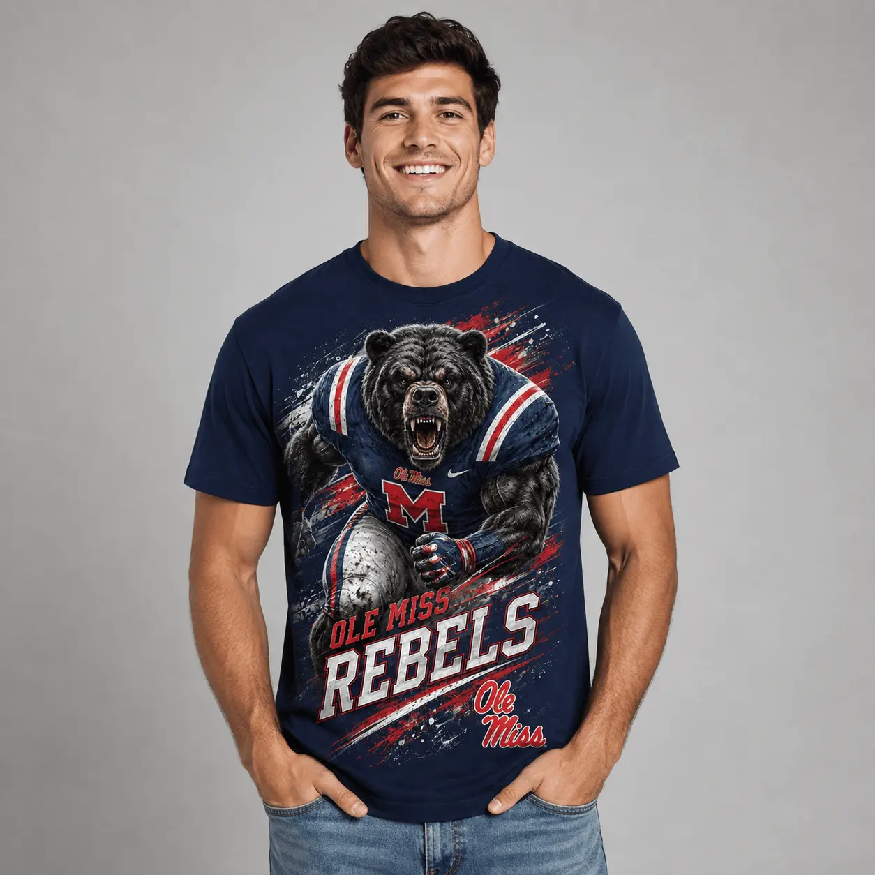 Ole Miss Rebels | Premium NCAA Fierce Mascot Team Pride T-Shirt TD - Image 2
