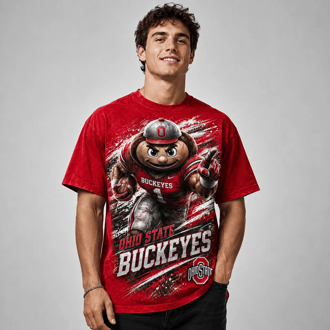 Ohio State Buckeyes | Premium NCAA Fierce Mascot Team Pride T-Shirt TD - Image 3