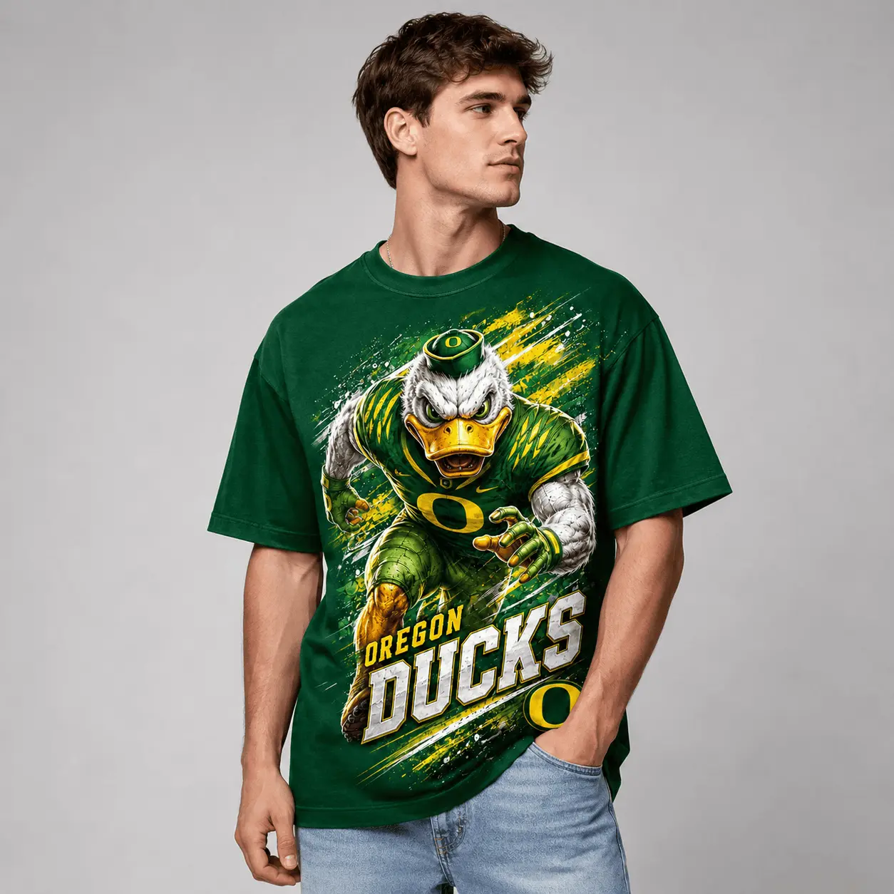 Oregon Ducks | Premium NCAA Fierce Mascot Team Pride T-Shirt TD - Image 3