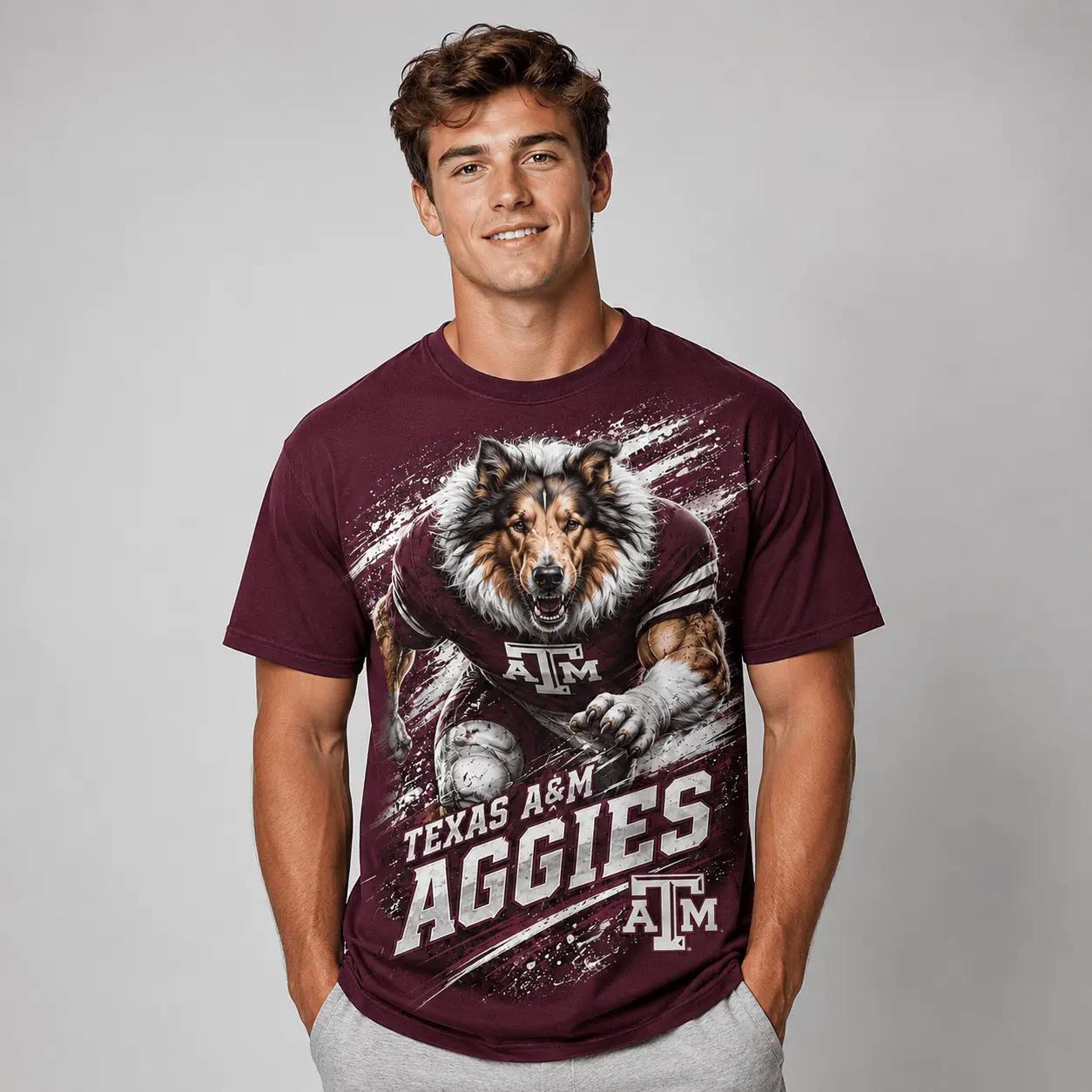 Texas A&M Aggies | Premium NCAA Fierce Mascot Team Pride T-Shirt TD - Image 2