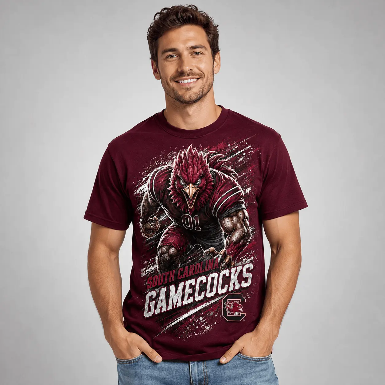 South Carolina Gamecocks | Premium NCAA Fierce Mascot Team Pride T-Shirt TD - Image 2
