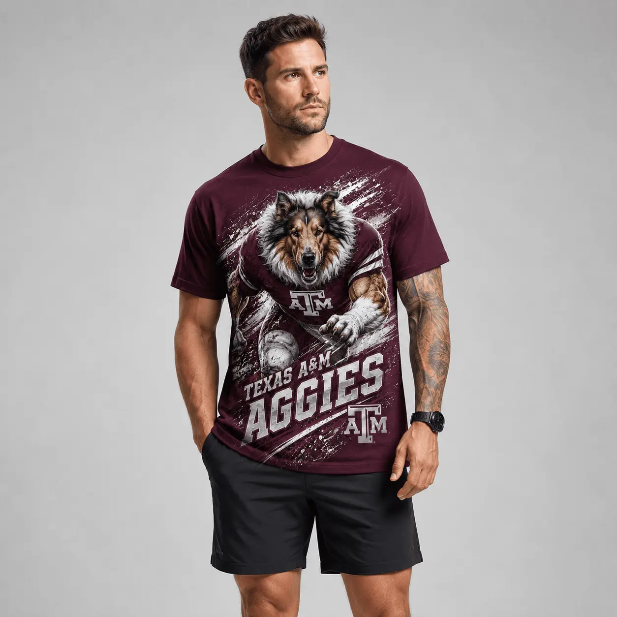Texas A&M Aggies | Premium NCAA Fierce Mascot Team Pride T-Shirt TD - Image 3