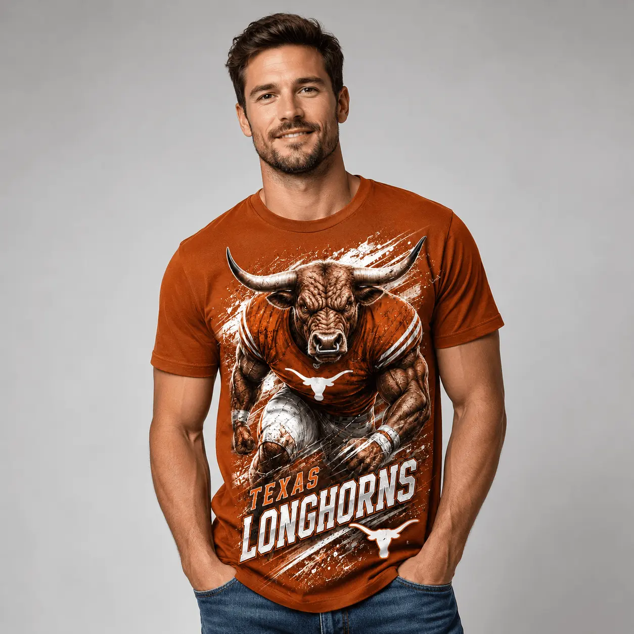 Texas Longhorns | Premium NCAA Fierce Mascot Team Pride T-Shirt TD - Image 2