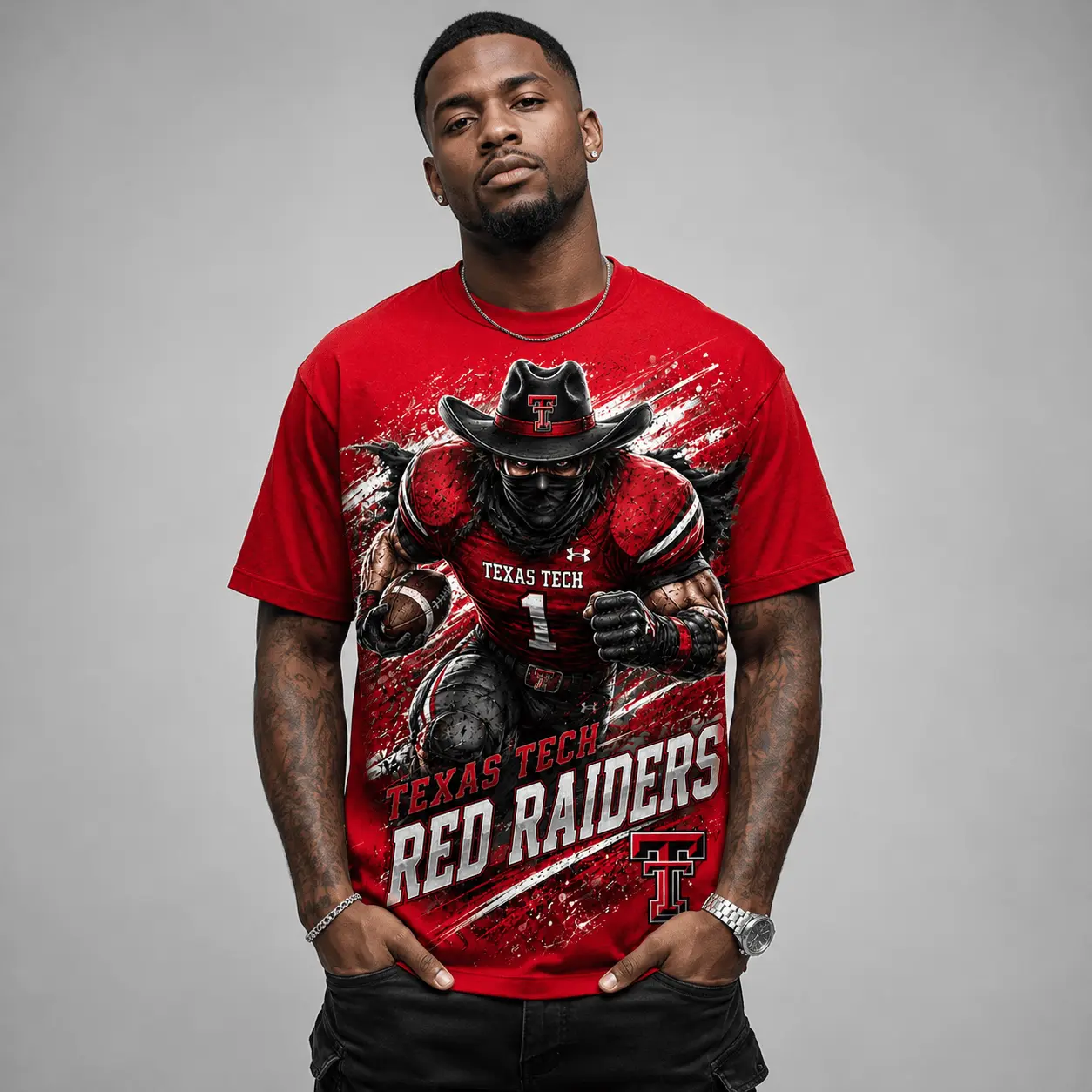 Texas Tech Red Raiders | Premium NCAA Fierce Mascot Team Pride T-Shirt TD - Image 3