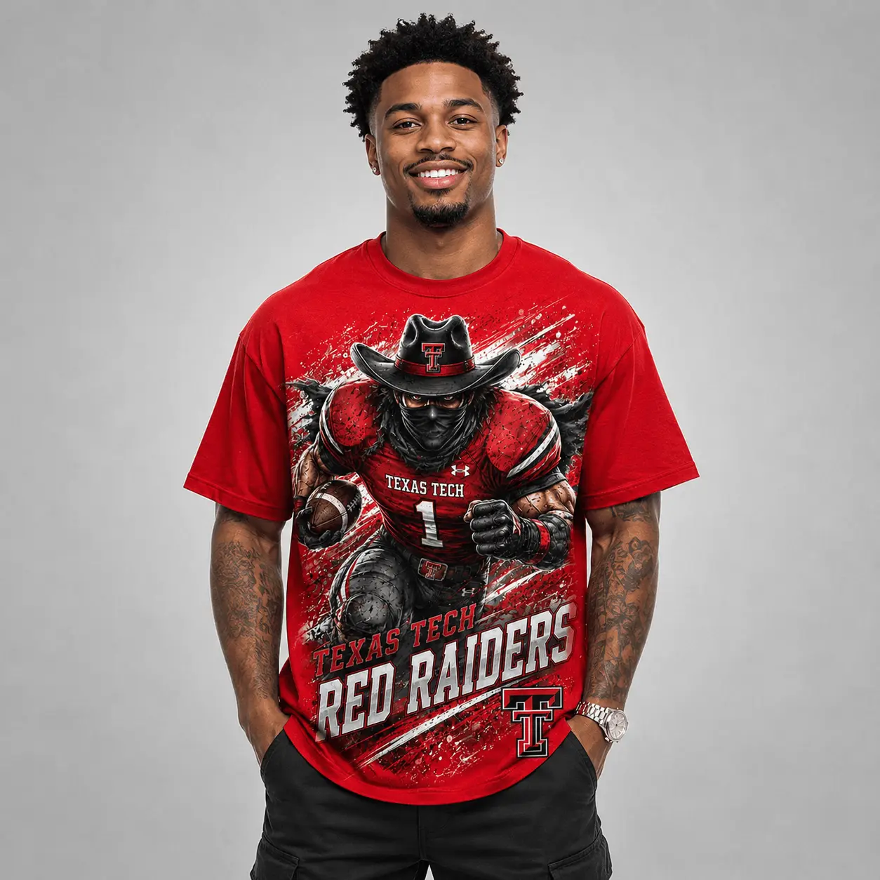 Texas Tech Red Raiders | Premium NCAA Fierce Mascot Team Pride T-Shirt TD - Image 2