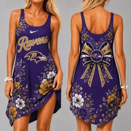 Baltimore Ravens | Premium NFL Floral Women’s Sleeveless Cami Dress NY
