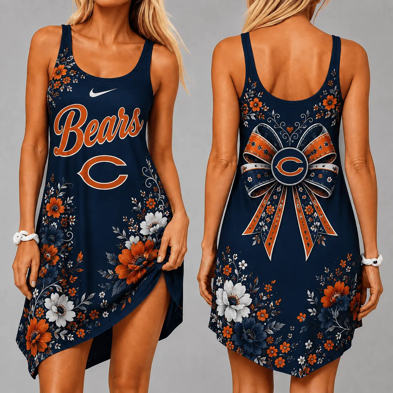 Chicago Bears | Premium NFL Floral Women’s Sleeveless Cami Dress NY