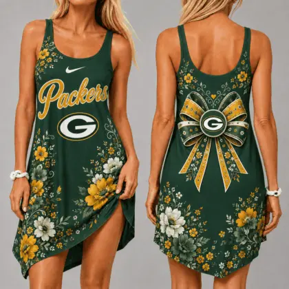Green Bay Packers | Premium NFL Floral Women’s Sleeveless Cami Dress NY