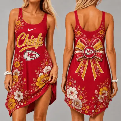 Kansas City Chiefs | Premium NFL Floral Women’s Sleeveless Cami Dress NY