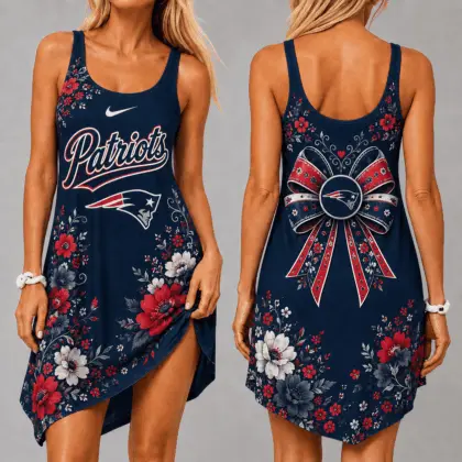 New England Patriots | Premium NFL Floral Women’s Sleeveless Cami Dress NY