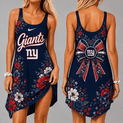 New York Giants | Premium NFL Floral Women’s Sleeveless Cami Dress NY