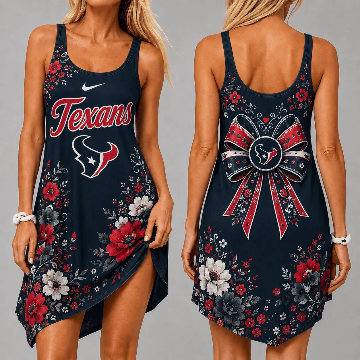 Houston Texans | Premium NFL Floral Women’s Sleeveless Cami Dress NY