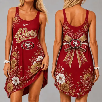 San Francisco 49ers | Premium NFL Floral Women’s Sleeveless Cami Dress NY