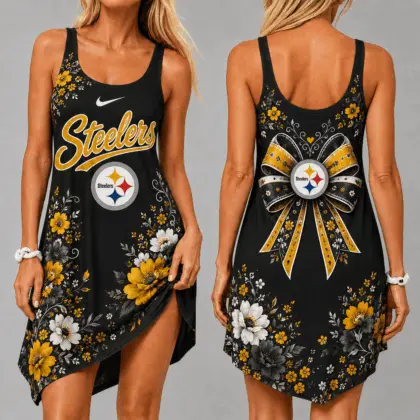 Pittsburgh Steelers | Premium NFL Floral Women’s Sleeveless Cami Dress NY