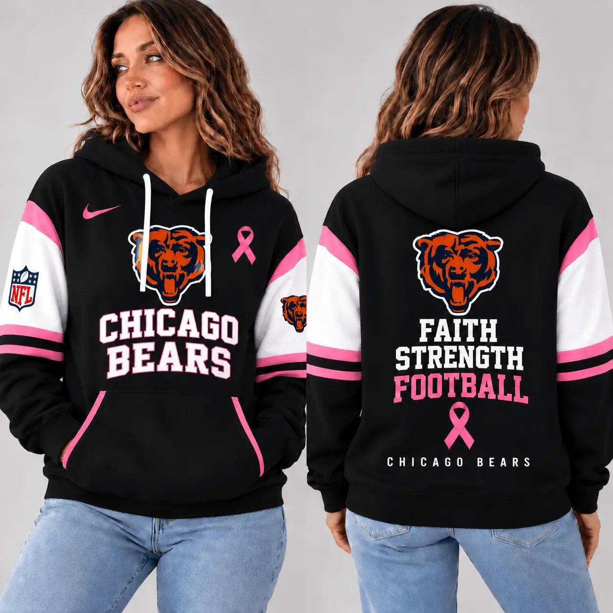 Chicago Bears | Premium NFL Breast Cancer Awareness Hoodie NTT