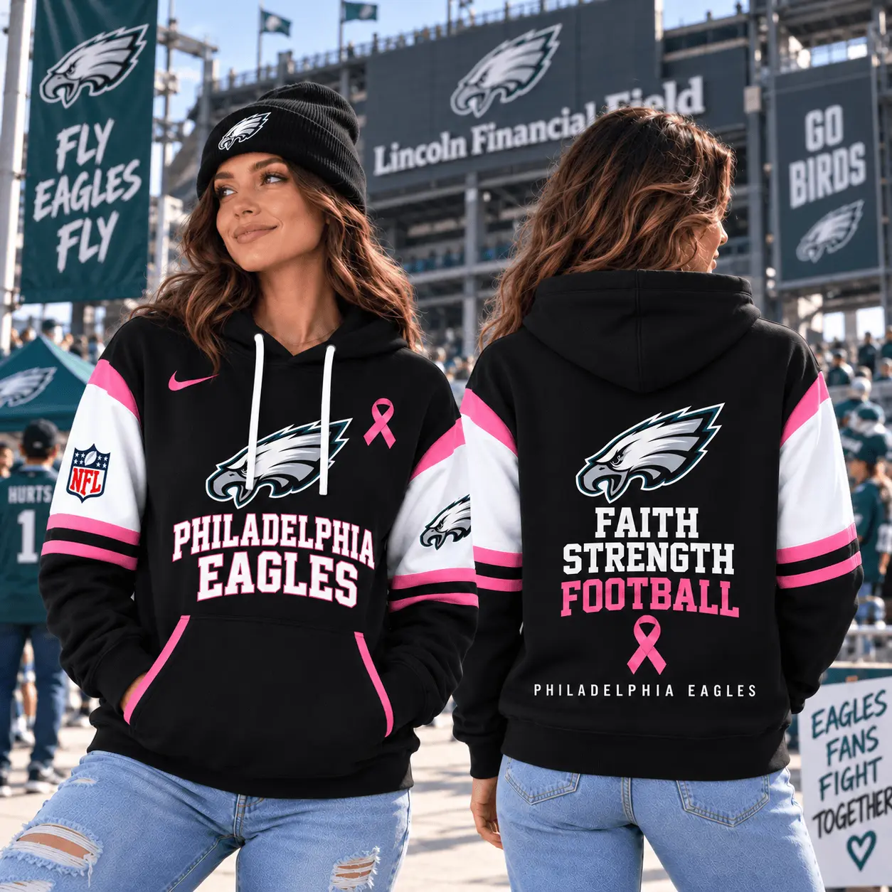 Houston Texans | Premium NFL Breast Cancer Awareness Hoodie NTT - Image 2