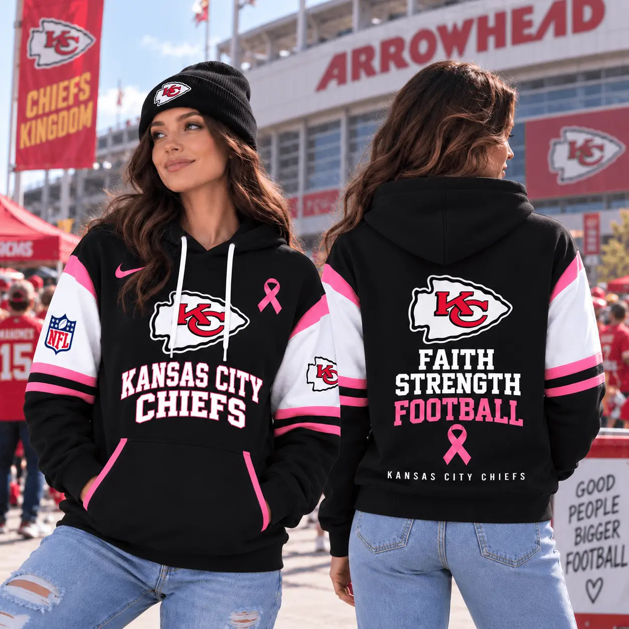 Kansas City Chiefs | Premium NFL Breast Cancer Awareness Hoodie NTT - Image 2