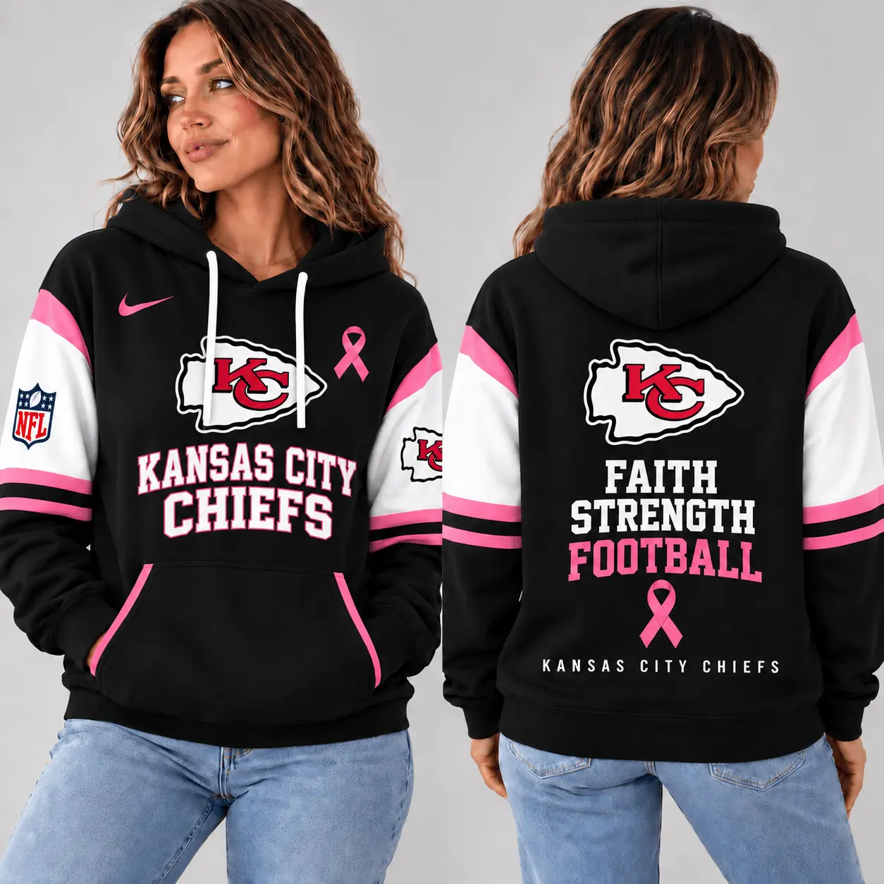 Kansas City Chiefs | Premium NFL Breast Cancer Awareness Hoodie NTT