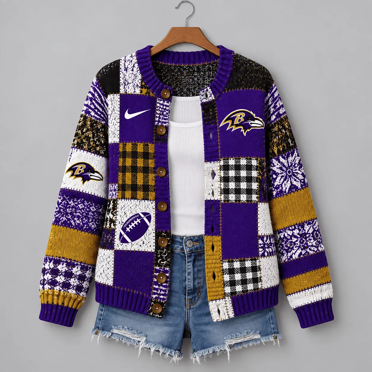 Baltimore Ravens | Premium NFL Game Day Knit Cardigan NY - Image 2