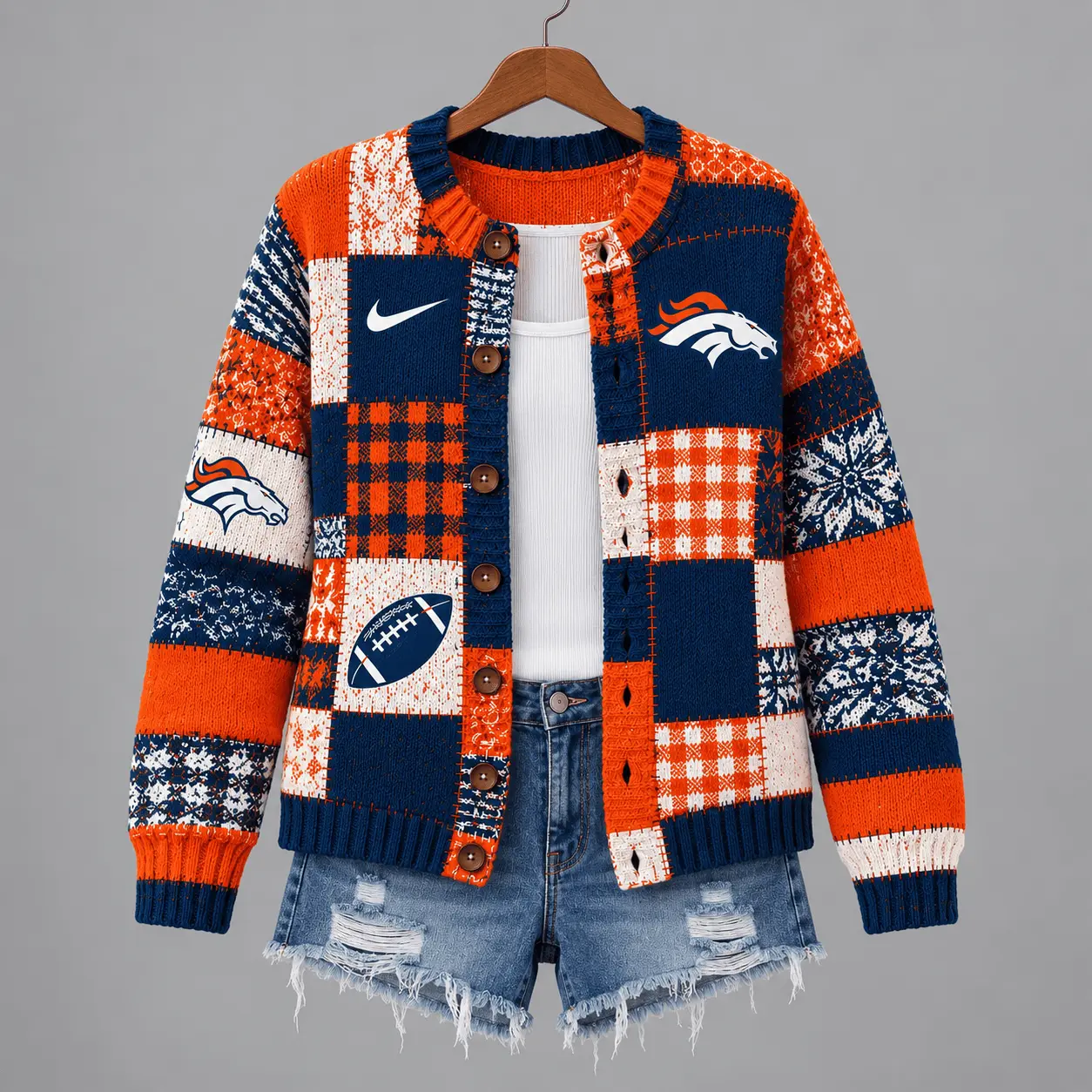 Denver Broncos | Premium NFL Game Day Knit Cardigan NY - Image 2