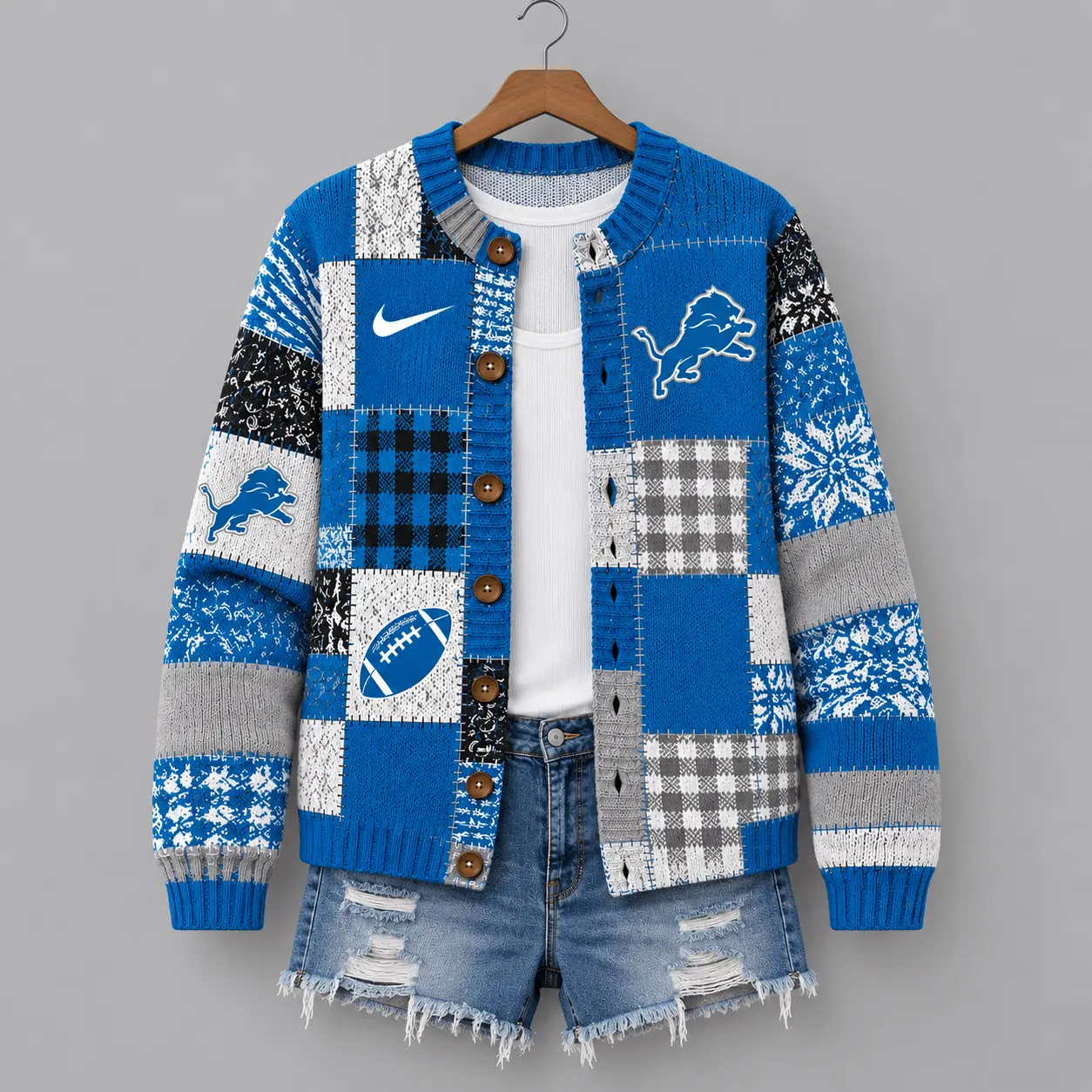 Detroit Lions | Premium NFL Game Day Knit Cardigan NY - Image 2