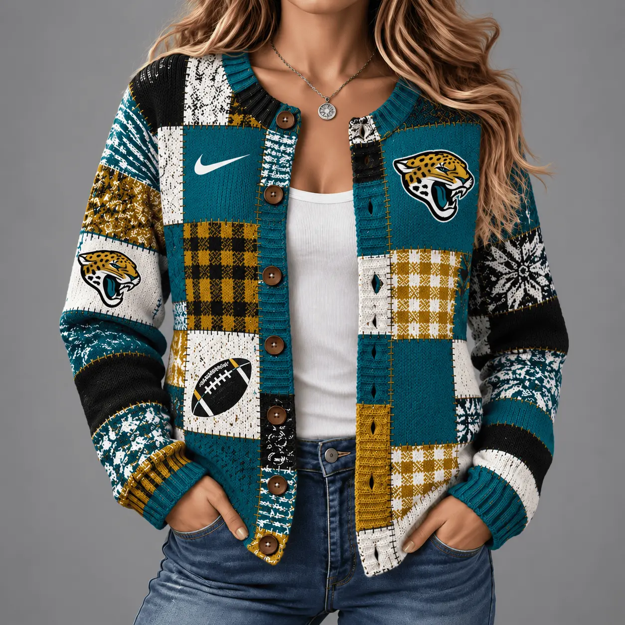 Jacksonville Jaguars | Premium NFL Game Day Knit Cardigan NY