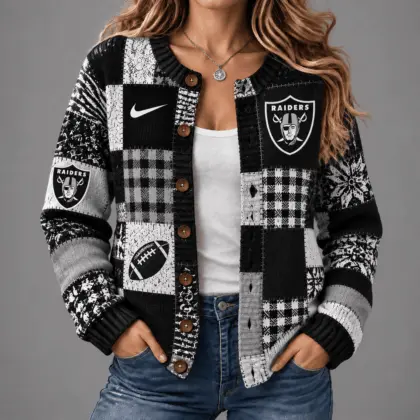 Las Vegas Raiders | Premium NFL Game Day Knit Cardigan NY