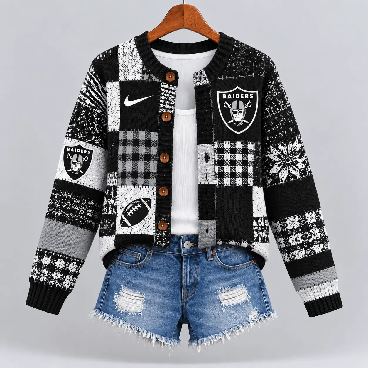 Las Vegas Raiders | Premium NFL Game Day Knit Cardigan NY - Image 2