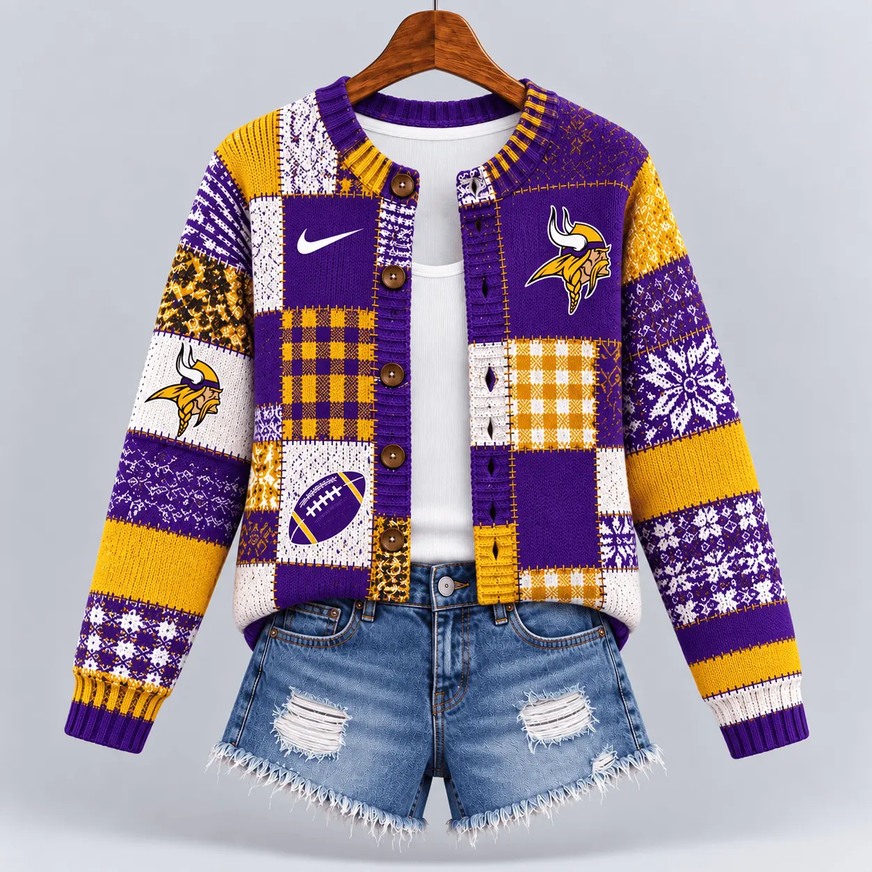Minnesota Vikings | Premium NFL Game Day Knit Cardigan NY - Image 2