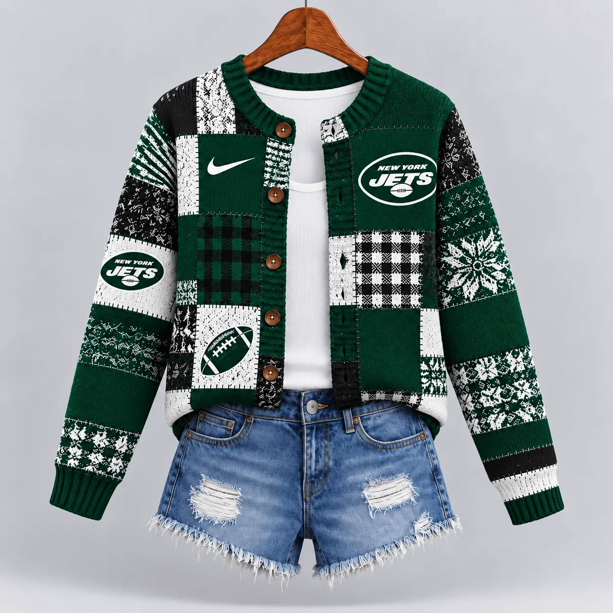 New York Jets | Premium NFL Game Day Knit Cardigan NY - Image 2
