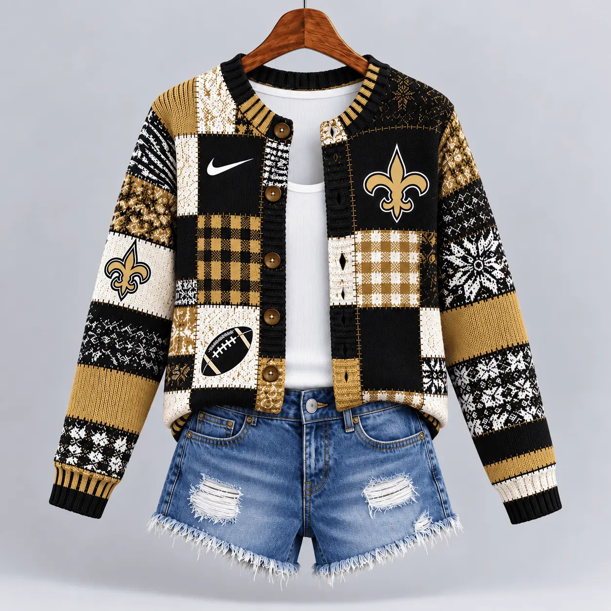 New Orleans Saints | Premium NFL Game Day Knit Cardigan NY - Image 2