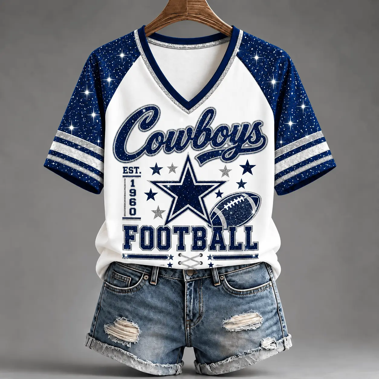 Dallas Cowboys | Premium NFL Starry Spirit V-neck NY