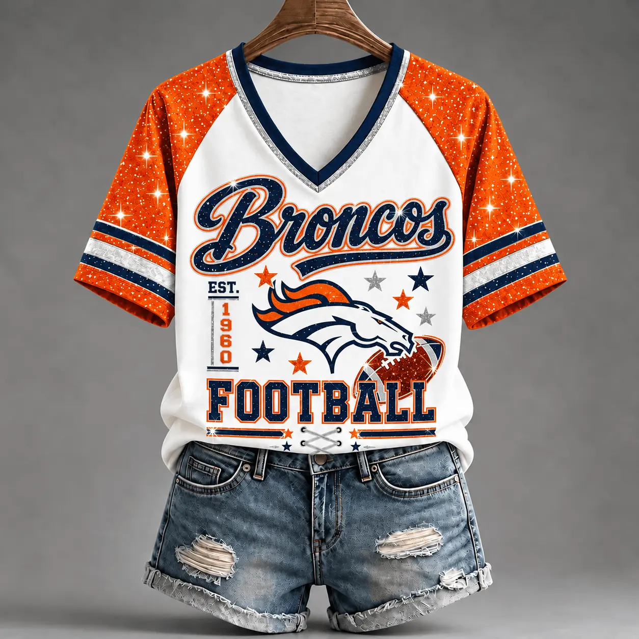 Denver Broncos | Premium NFL Starry Spirit V-neck NY