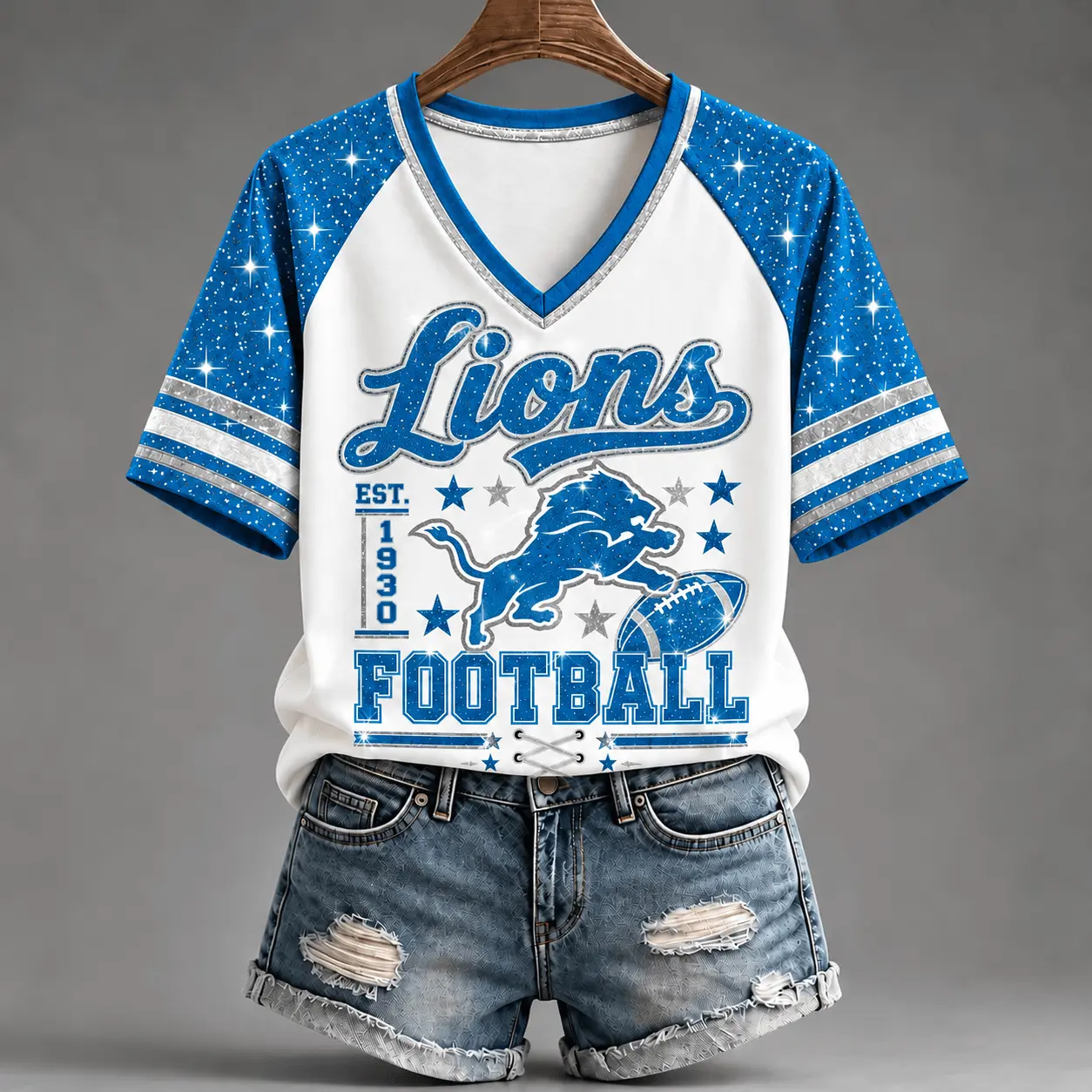 Detroit Lions | Premium NFL Starry Spirit V-neck NY