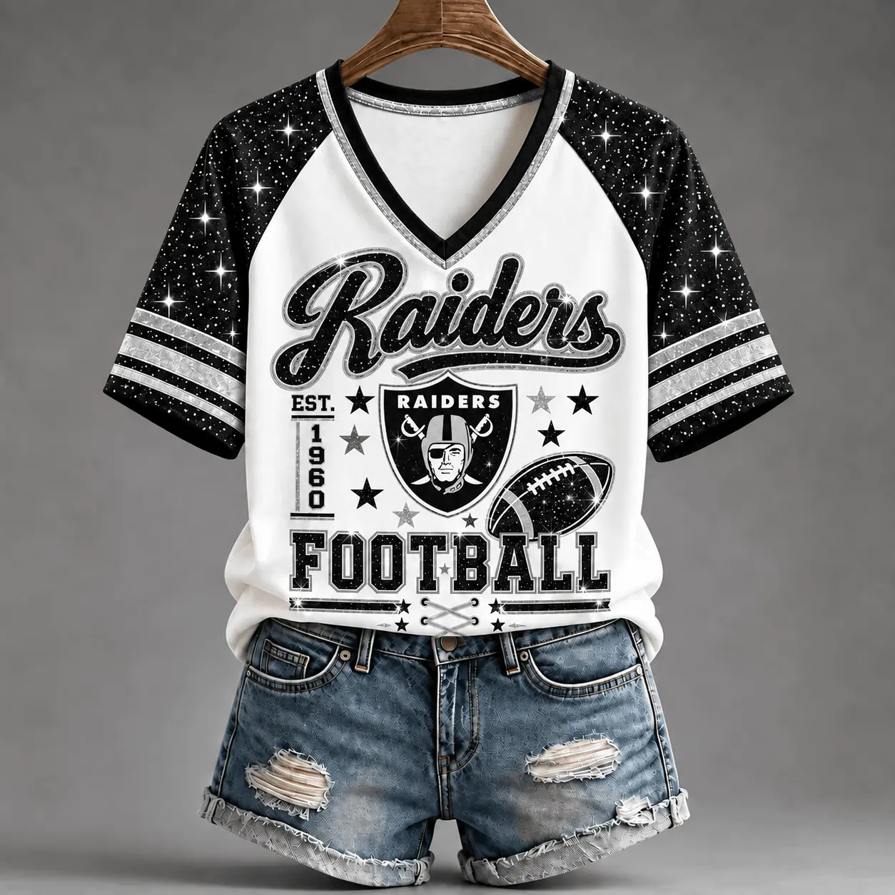 Las Vegas Raiders | Premium NFL Starry Spirit V-neck NY
