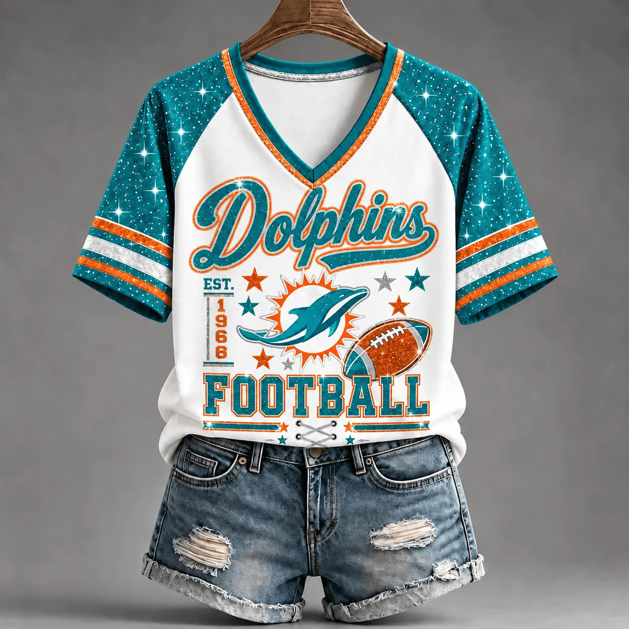 Miami Dolphins | Premium NFL Starry Spirit V-neck NY