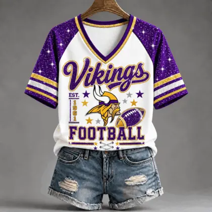 Minnesota Vikings | Premium NFL Starry Spirit V-neck NY