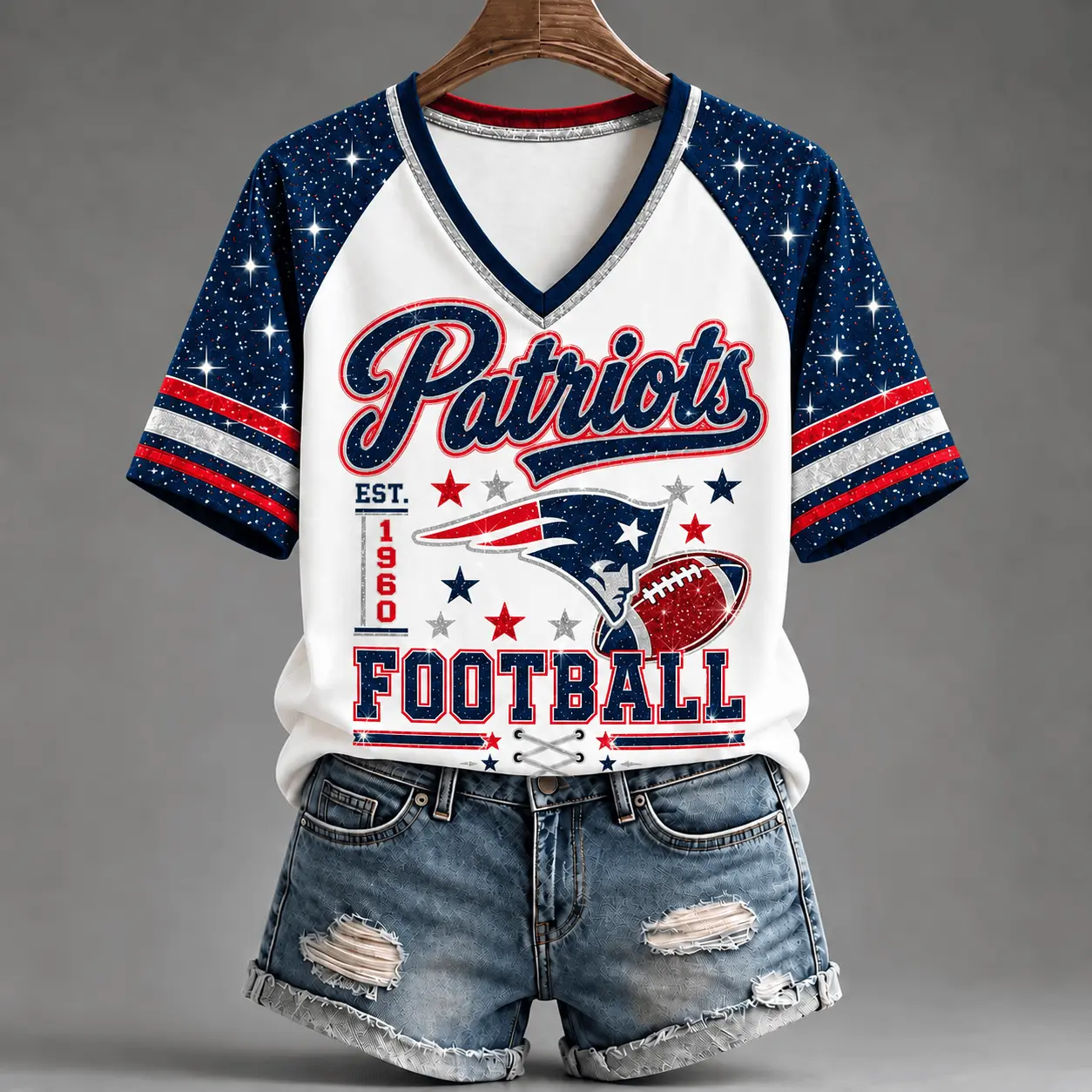 New England Patriots | Premium NFL Starry Spirit V-neck NY