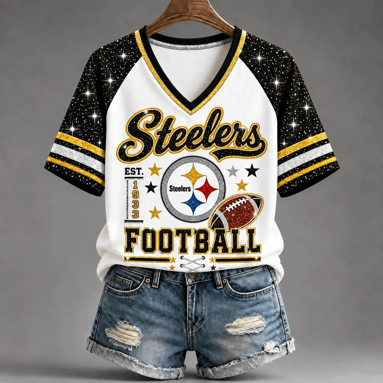 Pittsburgh Steelers | Premium NFL Starry Spirit V-neck NY