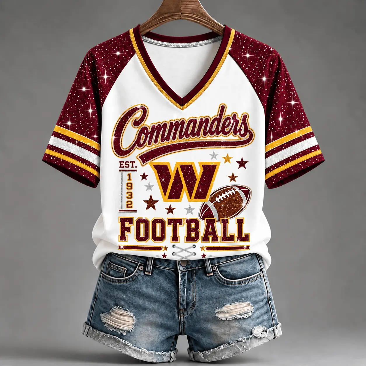 Washington Commanders | Premium NFL Starry Spirit V-neck NY